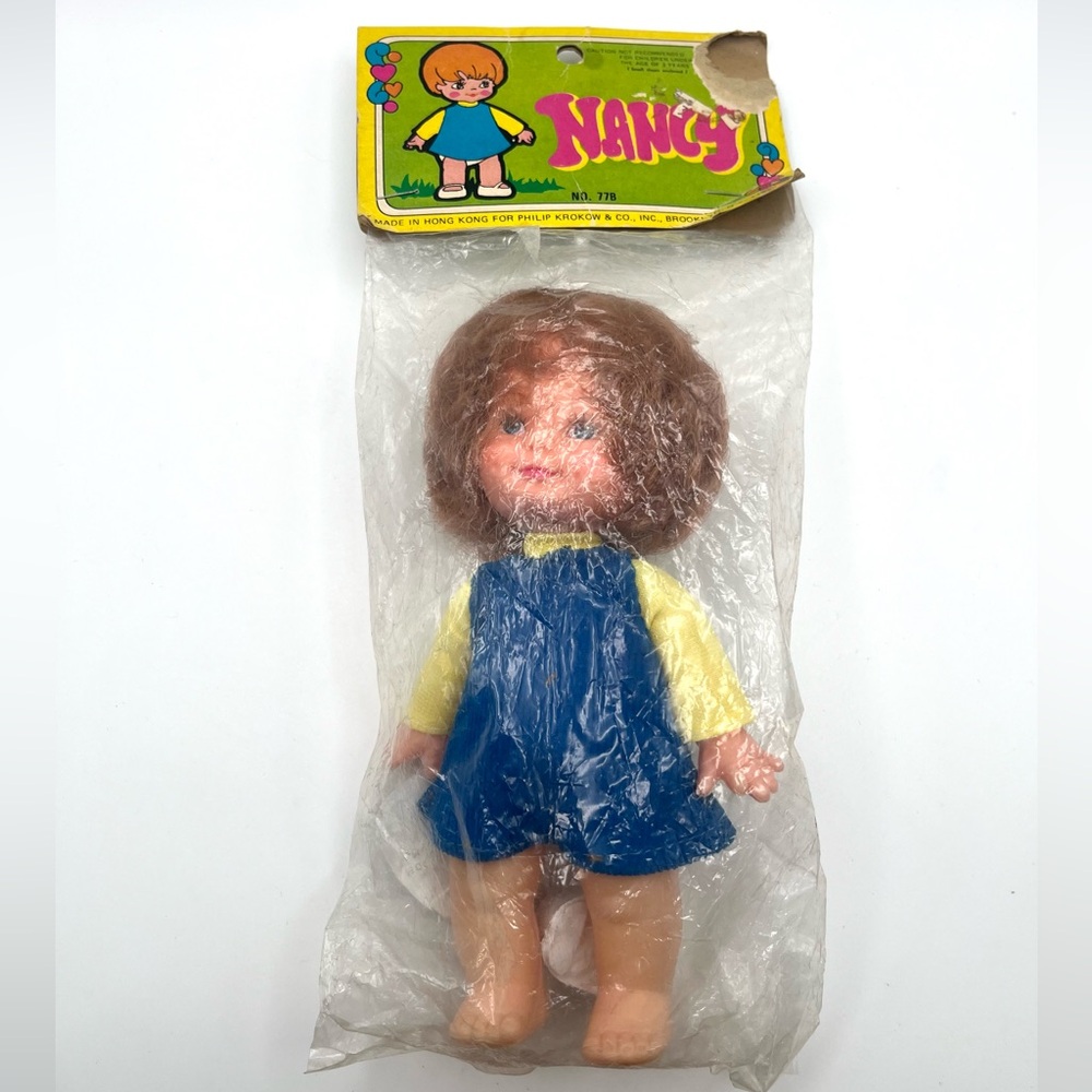 Vintage 70s Nancy Vinyl Doll No. 77B Mid Century Hong Kong Sealed Toy Krokow Co.